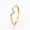 Thumbnail Image 2 of Sterling Silver Yellow Gold Plated Cubic Zirconia V Ring
