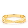 Thumbnail Image 1 of Sterling Silver Yellow Gold Plated Polished & Textured Crossover Ring