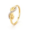 Thumbnail Image 2 of Sterling Silver Yellow Gold Plated Cubic Zirconia Infinity Ring