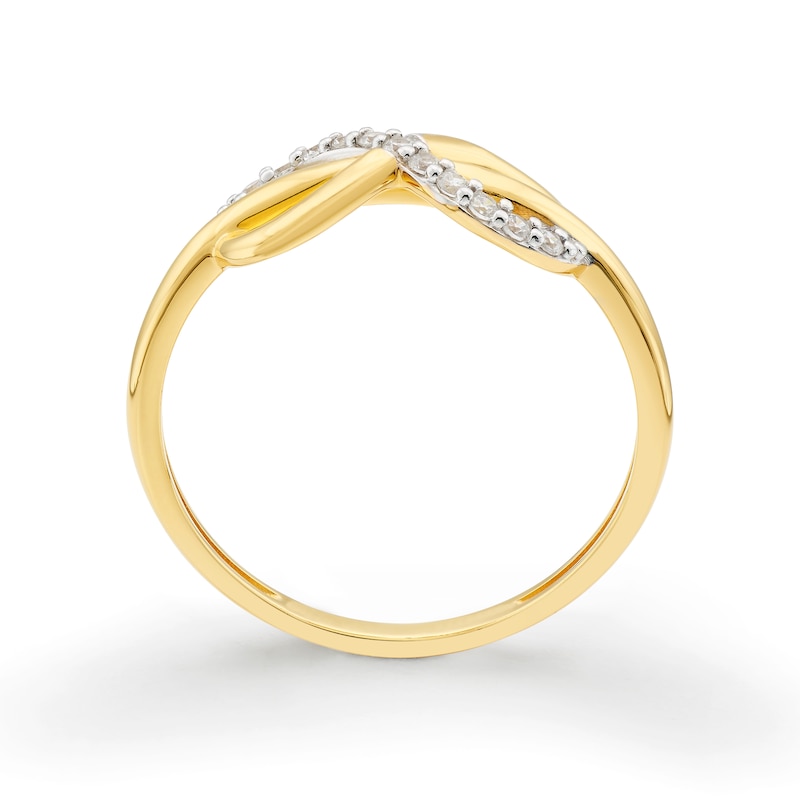 Main Image 3 of Sterling Silver Yellow Gold Plated Cubic Zirconia Infinity Ring