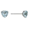 Thumbnail Image 1 of 9ct White Gold Blue Topaz Heart Stud Earrings