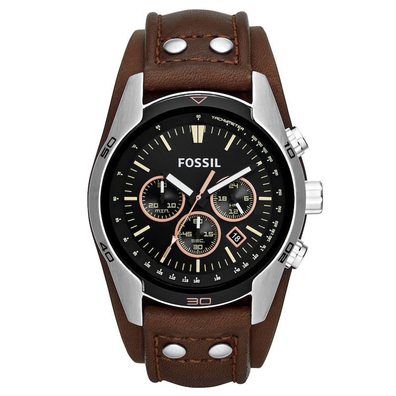 Fossil Men's Brown Leather Strap Watch