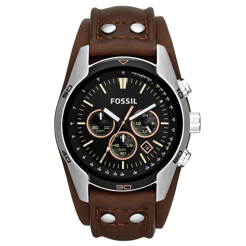 Fossil Men's Brown Leather Strap Watch