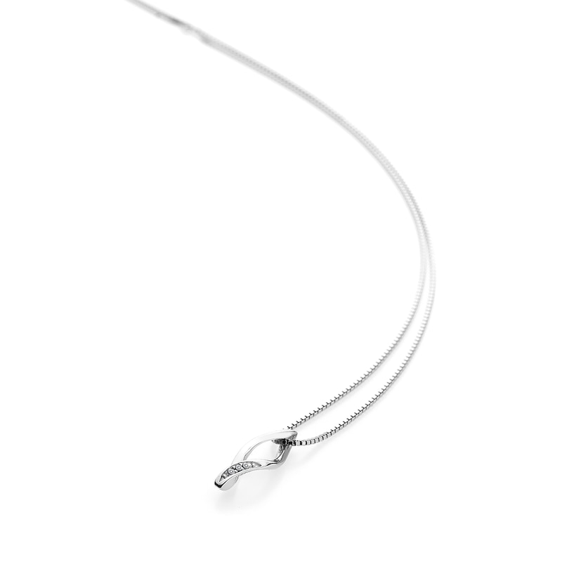 Main Image 3 of Hot Diamonds Sterling Silver Simply Sparkle Diamond Set Open Twist Pendant