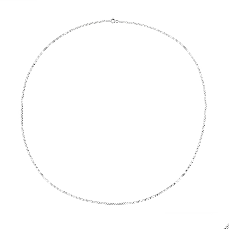 Main Image 2 of Sterling Silver 22" 2mm Dainty Curb Chain