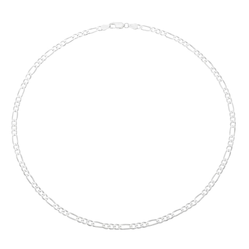 Main Image 2 of Sterling Silver 20" Figaro Chain
