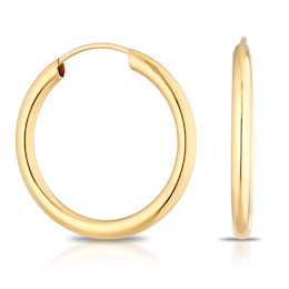 18ct Yellow Gold 16mm Sleeper Hoop Earrings