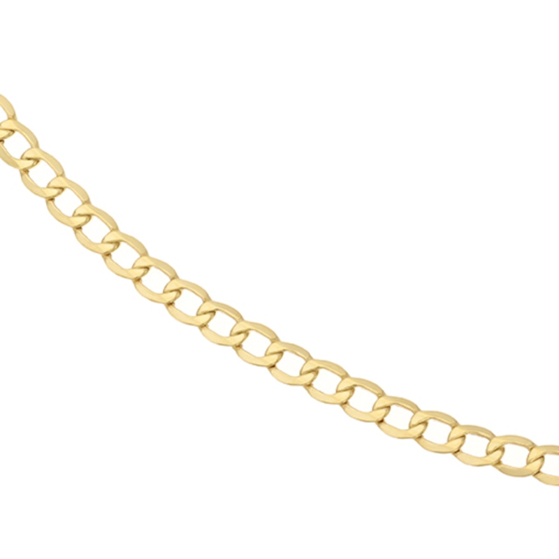 Main Image 1 of 9ct Yellow Gold 24" Hollow Curb Chain