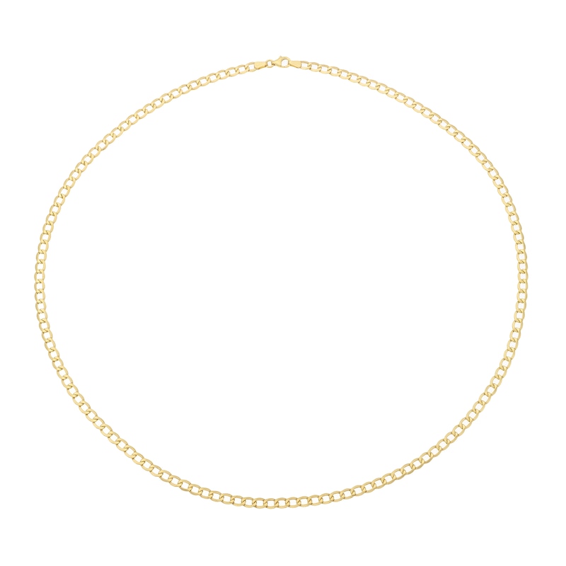 Main Image 2 of 9ct Yellow Gold 24" Hollow Curb Chain