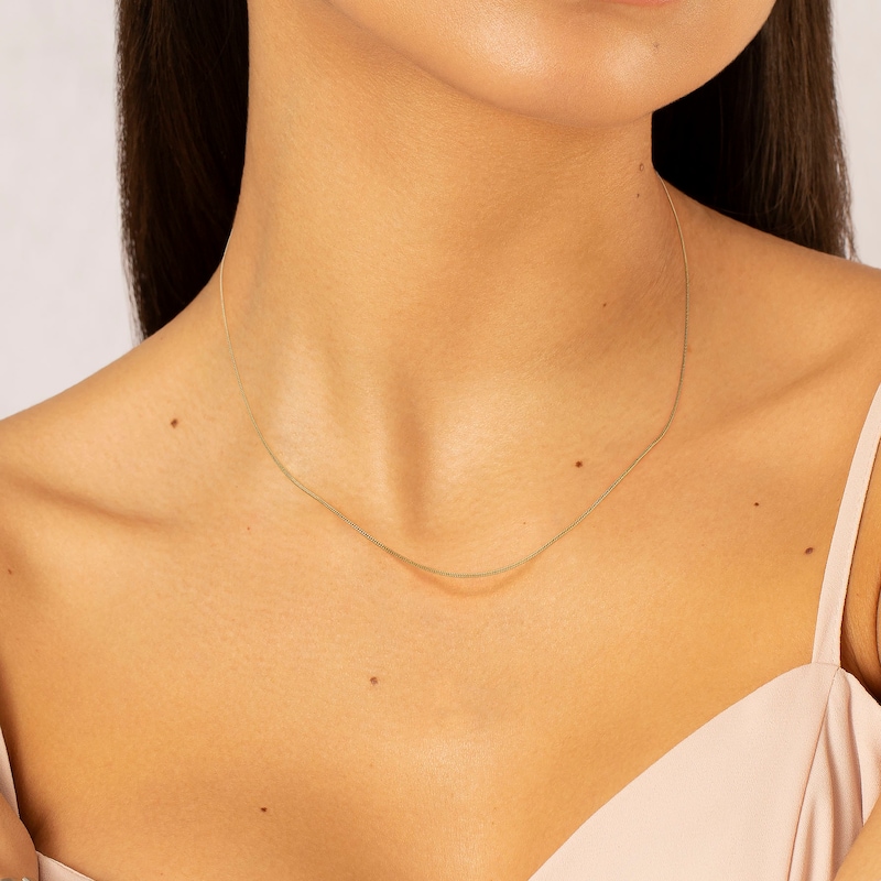 Main Image 4 of 9ct Yellow Gold Solid 16" Dainty Curb Chain