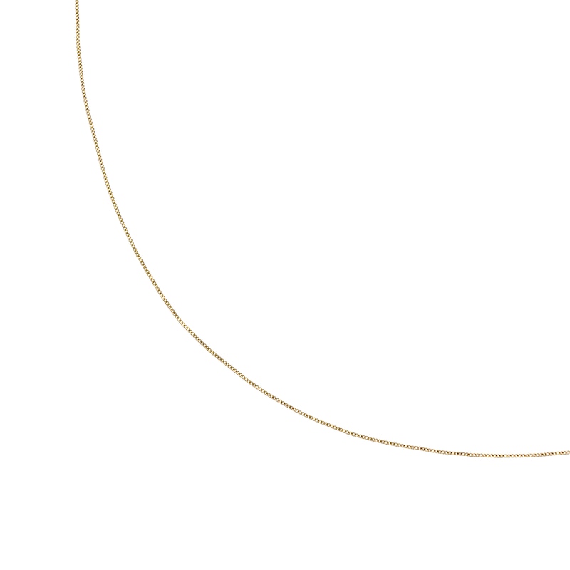 Main Image 1 of 9ct Yellow Gold Solid 18" Dainty Curb Chain