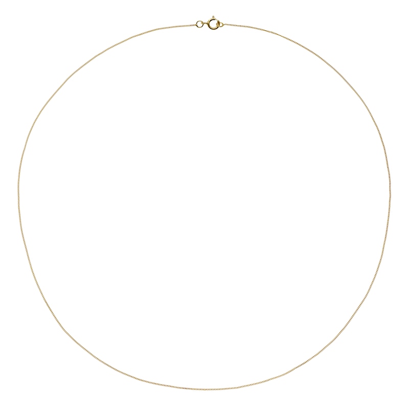 Main Image 2 of 9ct Yellow Gold Solid 18" Dainty Curb Chain