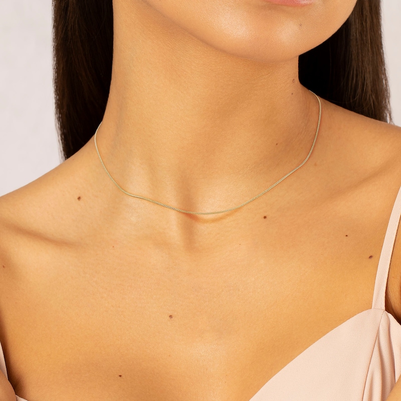 Main Image 4 of 9ct Yellow Gold Solid 18" Dainty Curb Chain