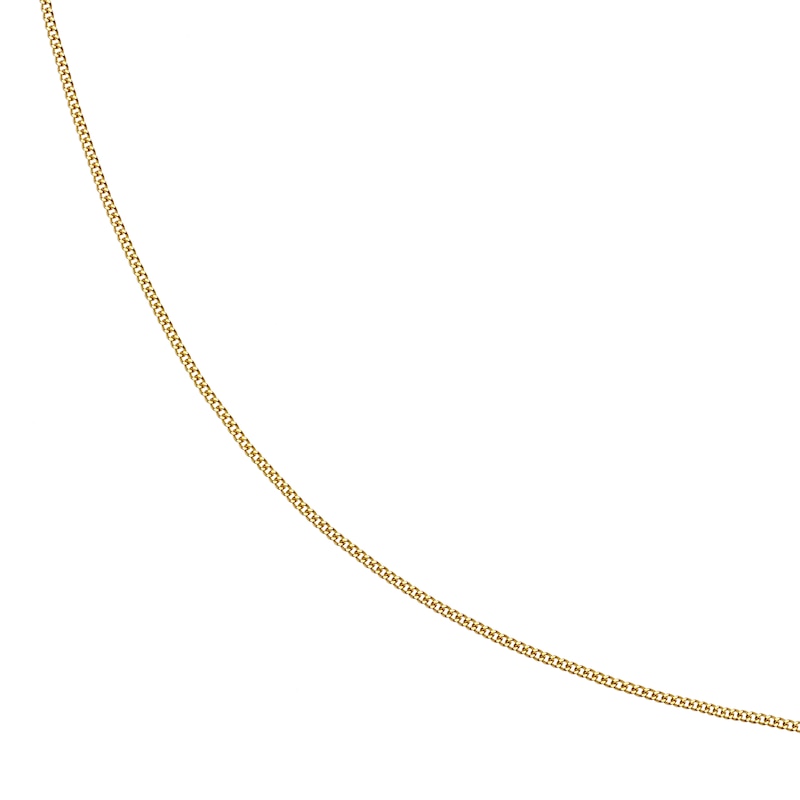 Main Image 1 of 9ct Yellow Gold Solid  20&quot; Dainty Curb Chain