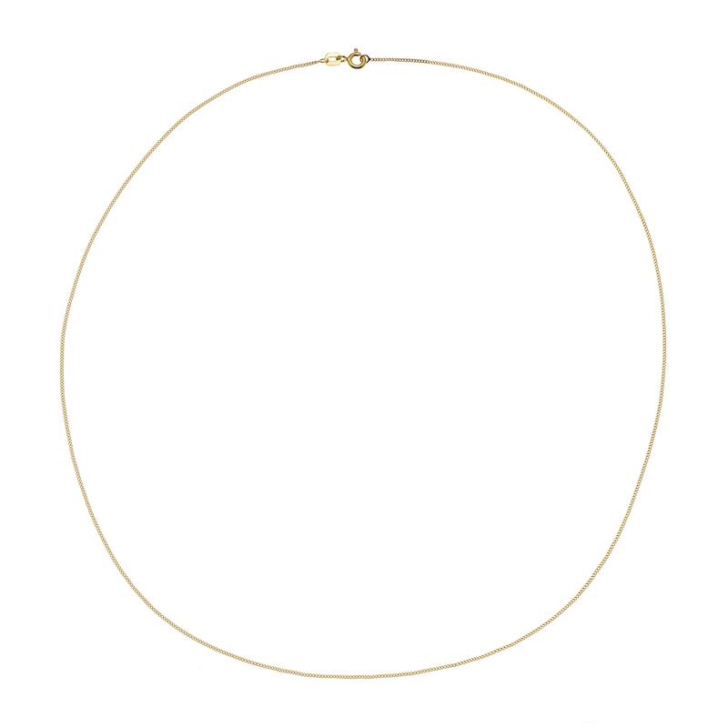 Main Image 2 of 9ct Yellow Gold Solid  20&quot; Dainty Curb Chain