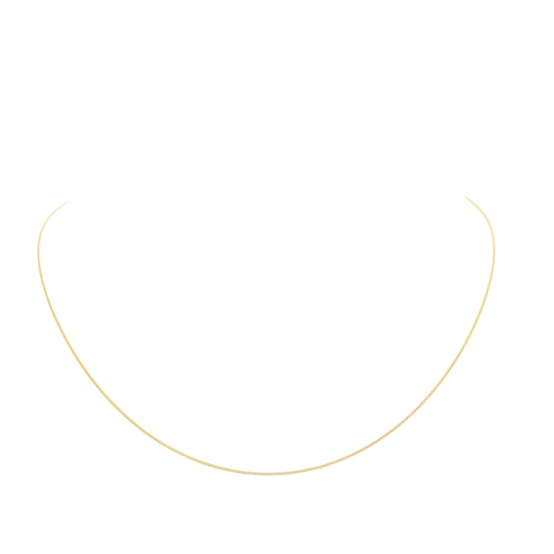 Main Image 4 of 9ct Yellow Gold Solid  20&quot; Dainty Curb Chain