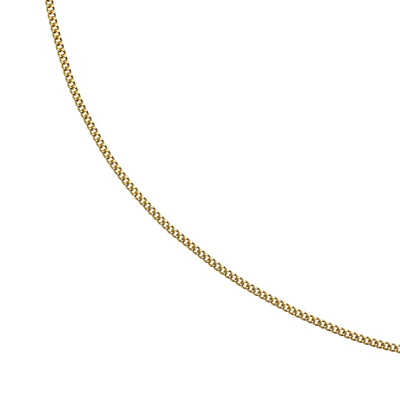 Main Image 1 of 9ct Yellow Gold Solid  16&quot; Dainty Curb Chain