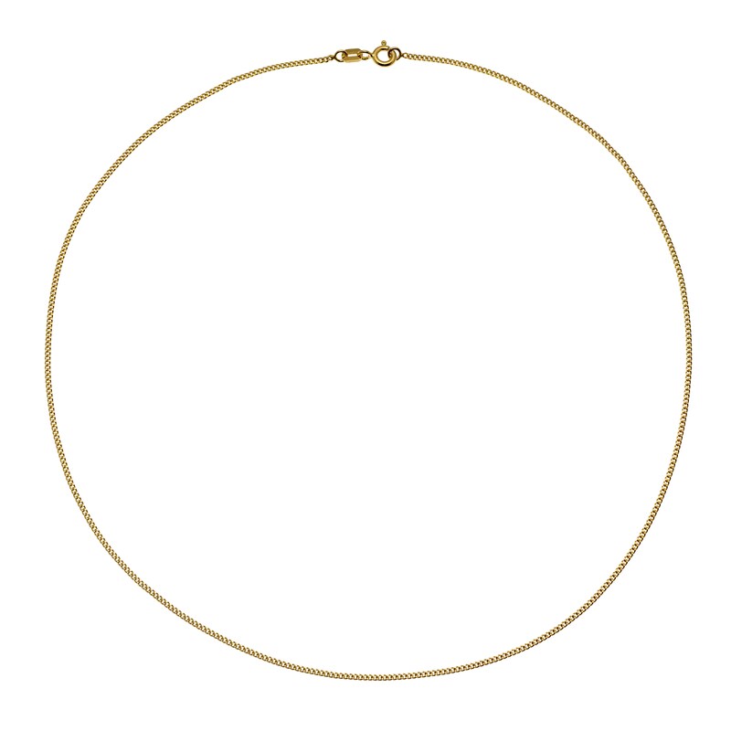 Main Image 2 of 9ct Yellow Gold Solid  16&quot; Dainty Curb Chain