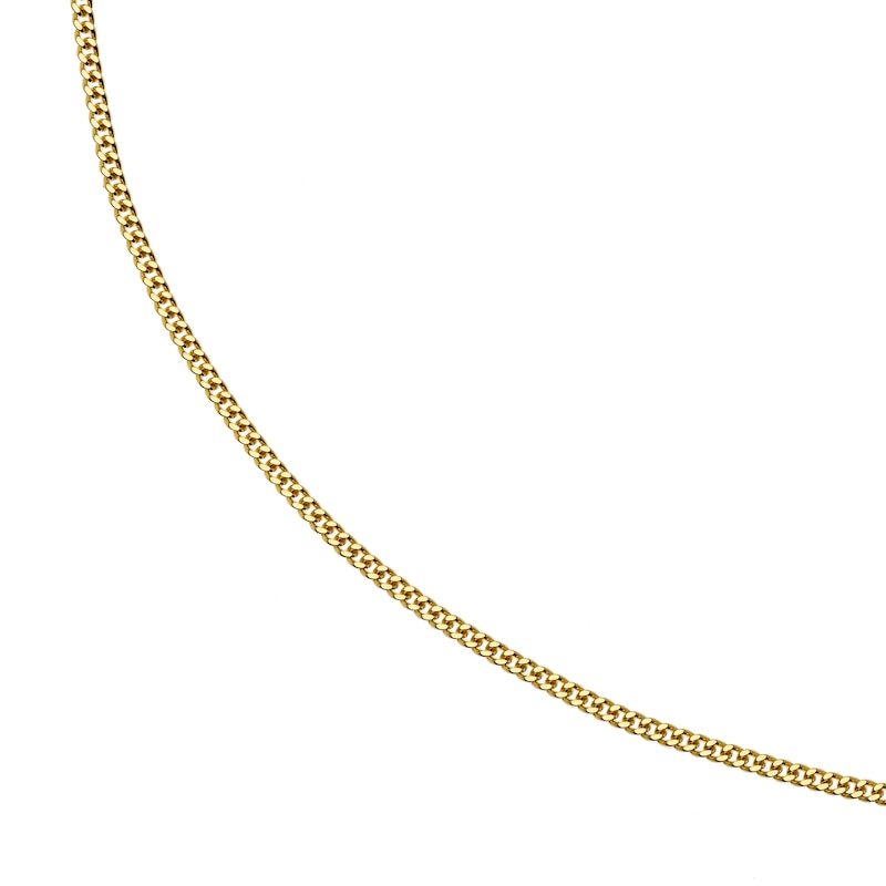 Main Image 1 of 9ct Yellow Gold Solid  18&quot; Solid Dainty Curb Chain