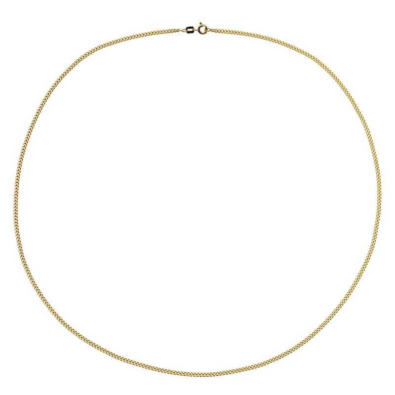 Main Image 2 of 9ct Yellow Gold Solid  18&quot; Solid Dainty Curb Chain