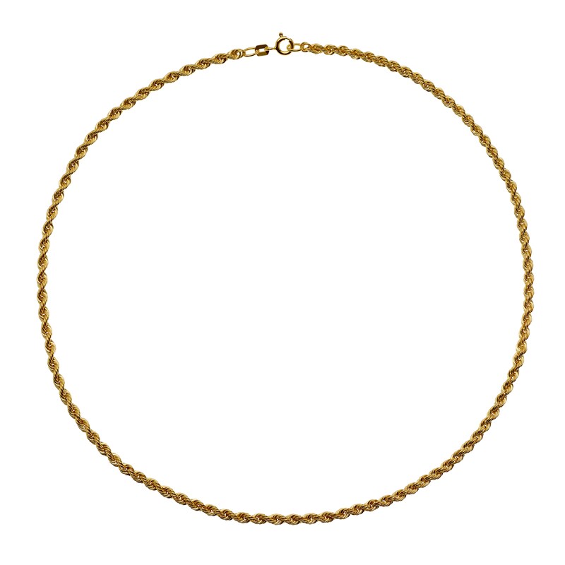 Main Image 2 of 9ct Yellow Gold 18" Rope Chain
