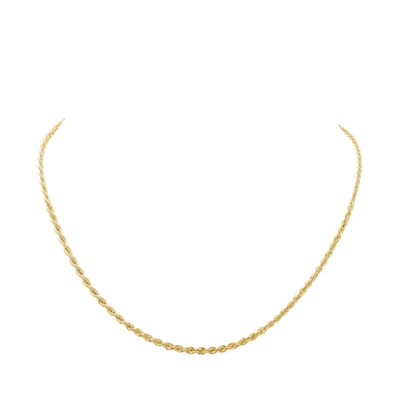 Main Image 4 of 9ct Yellow Gold 18" Rope Chain
