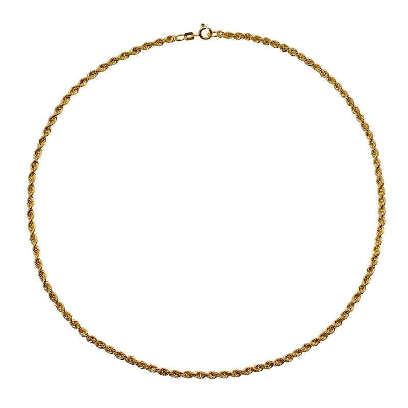 Main Image 2 of 9ct Yellow Gold 22" Rope Chain
