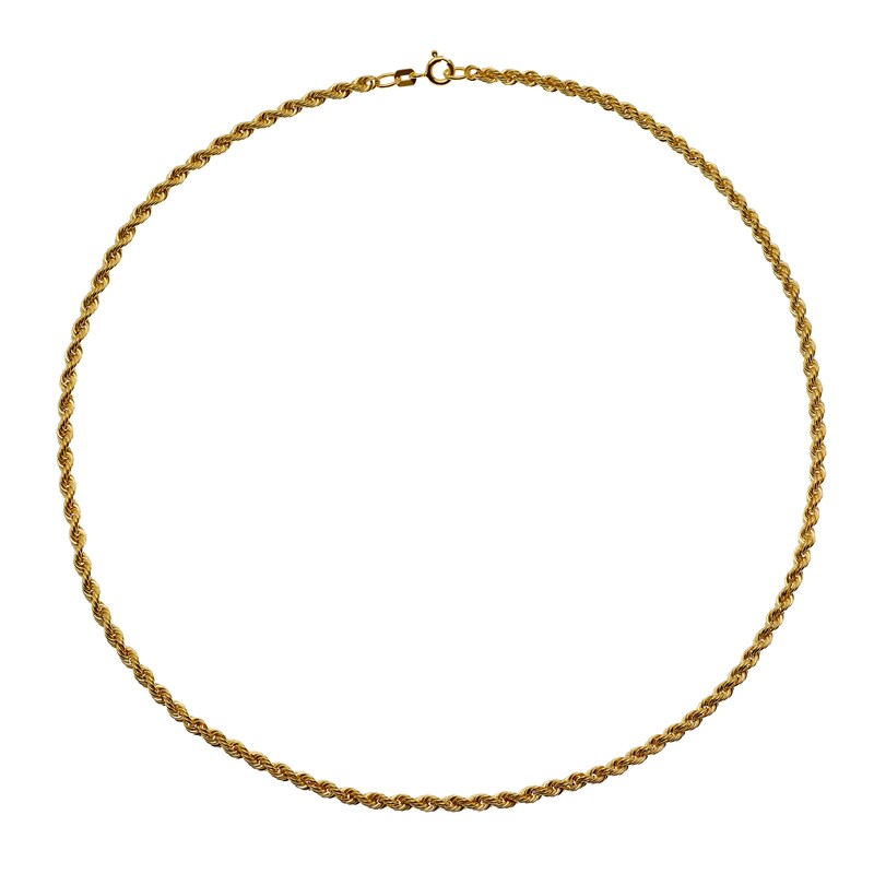 9ct Yellow Gold 22 Inch Rope Chain