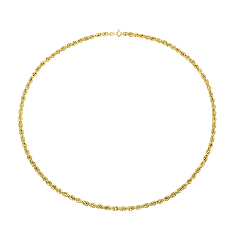 Main Image 2 of 9ct Yellow Gold 22" Rope Chain