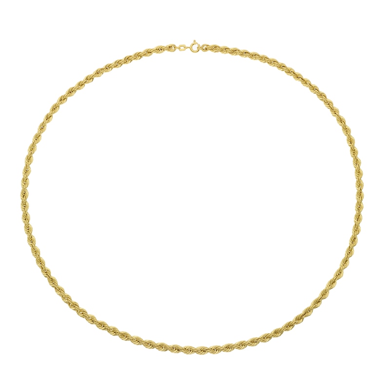 Main Image 2 of 9ct Yellow Gold 24" Rope Chain