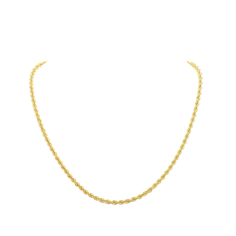 Main Image 4 of 9ct Yellow Gold 24" Rope Chain