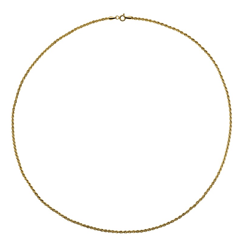 Main Image 2 of 9ct Yellow Gold 20" Dainty Rope Chain