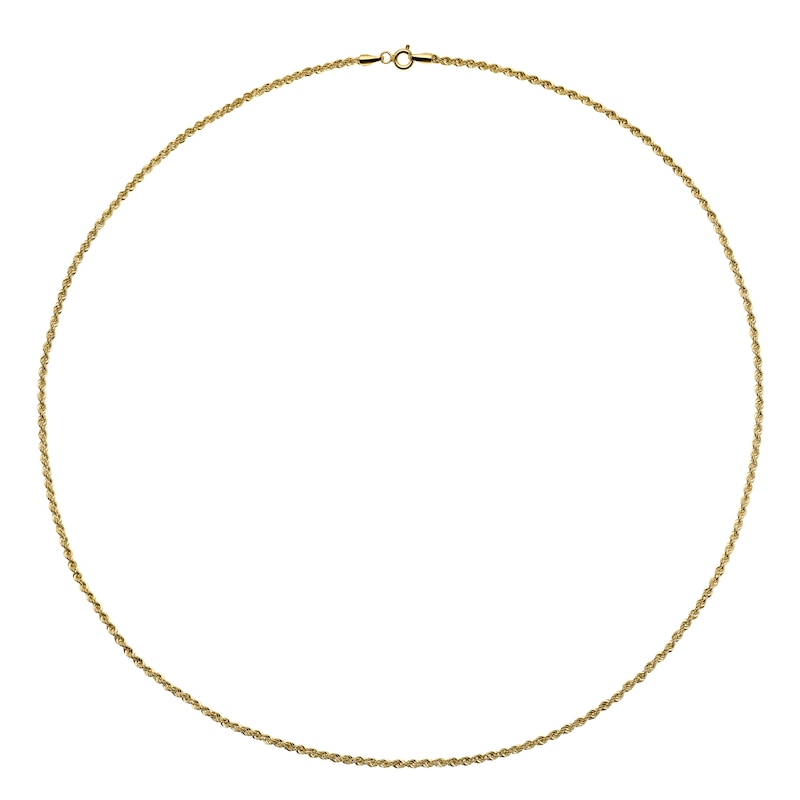 Main Image 2 of 9ct Yellow Gold 22" Dainty Rope Chain