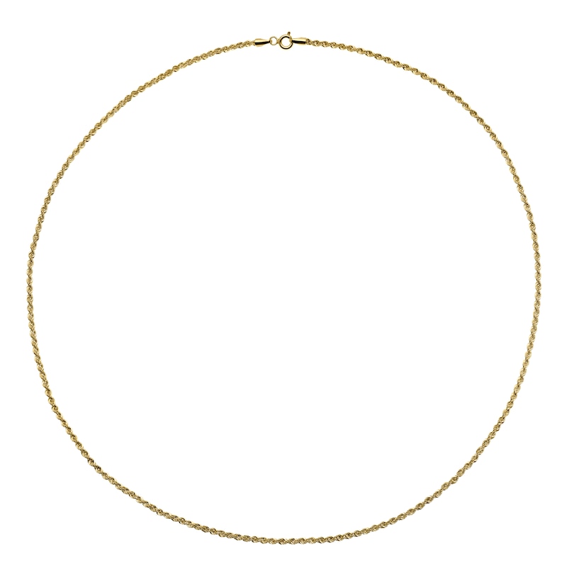 9ct Yellow Gold 22 Inch Dainty Rope Chain