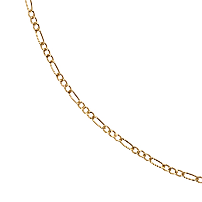 Main Image 1 of 9ct Yellow Gold 18" Dainty Figaro Chain