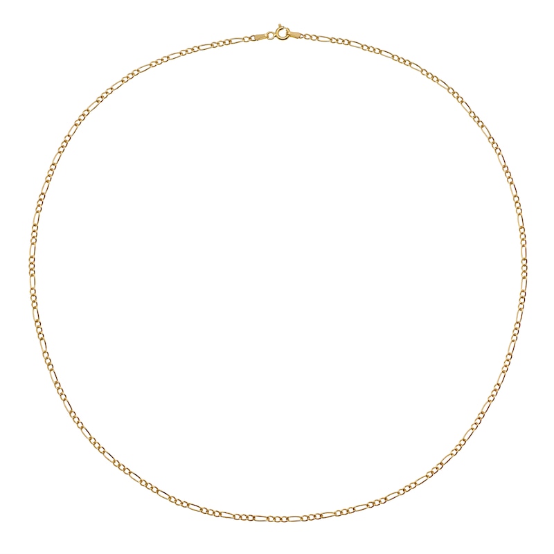 Main Image 2 of 9ct Yellow Gold 18" Dainty Figaro Chain