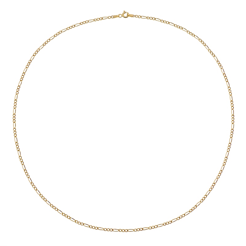 9ct Yellow Gold 20 Inch Dainty Figaro Chain