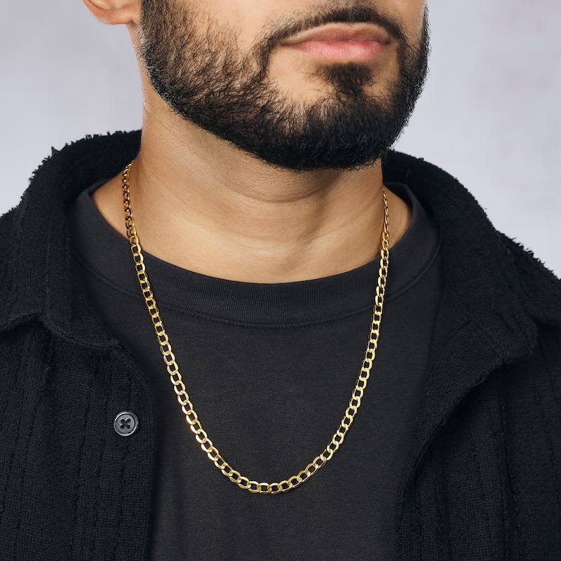 Main Image 2 of 9ct Yellow Gold Solid 22" Curb Chain