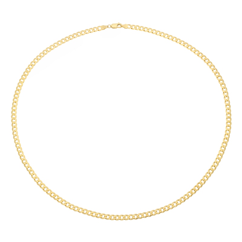 Main Image 2 of 9ct Yellow Gold Solid 22" Curb Chain