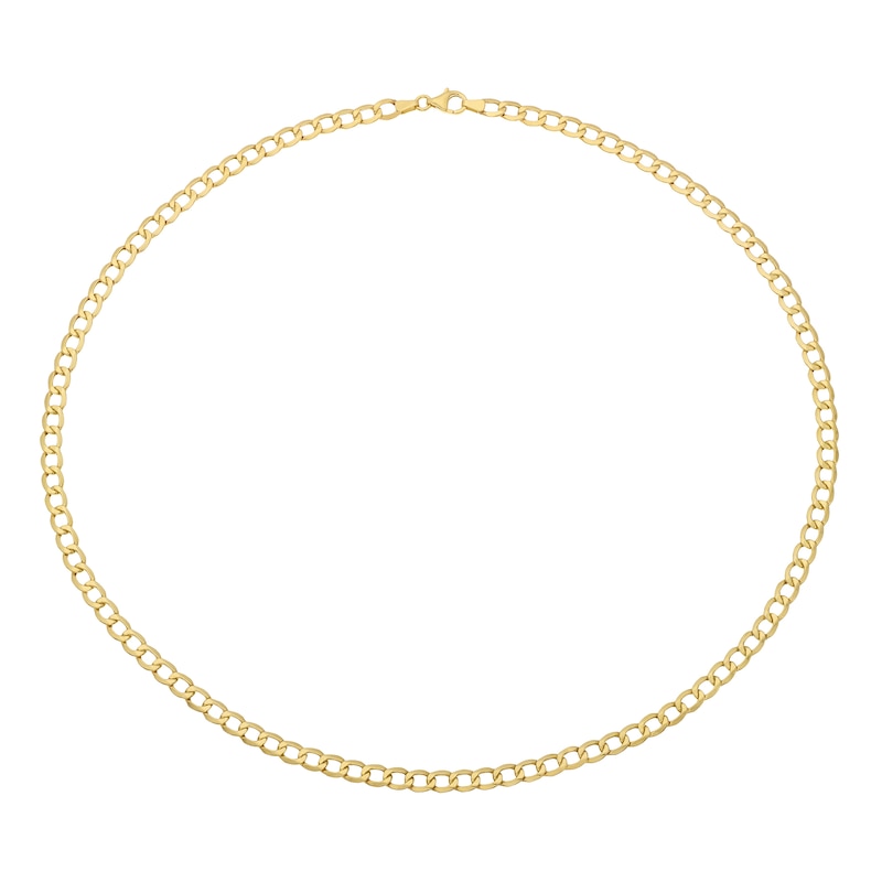 Main Image 2 of 9ct Yellow Gold 22" Hollow Curb Chain