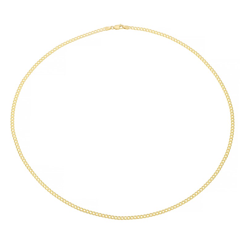 Main Image 2 of 9ct Yellow Gold Solid 22" Curb Chain
