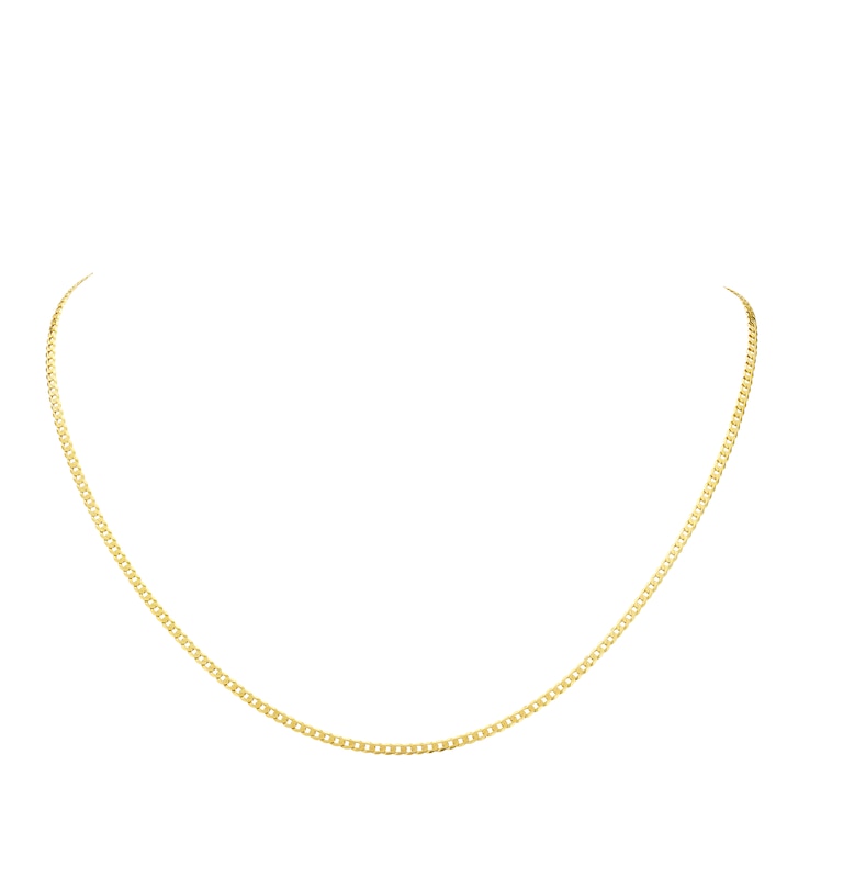 Main Image 4 of 9ct Yellow Gold Solid 24" Curb Chain