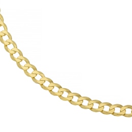 9ct Yellow Solid Gold 22 Inch Diamond-Cut Curb Chain