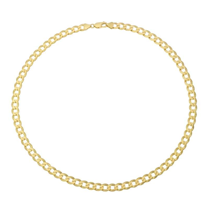 9ct Yellow Solid Gold 22 Inch Diamond-Cut Curb Chain
