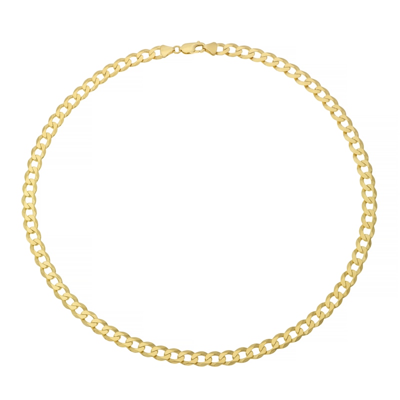 Main Image 2 of 9ct Yellow Gold Solid 22" Diamond Cut Curb Chain