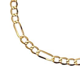 9ct Yellow Gold 8" Figaro Chain Bracelet