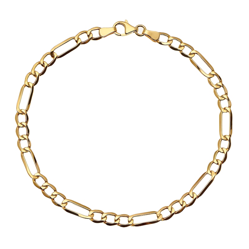 9ct Yellow Gold 8 Inch Figaro Chain Bracelet