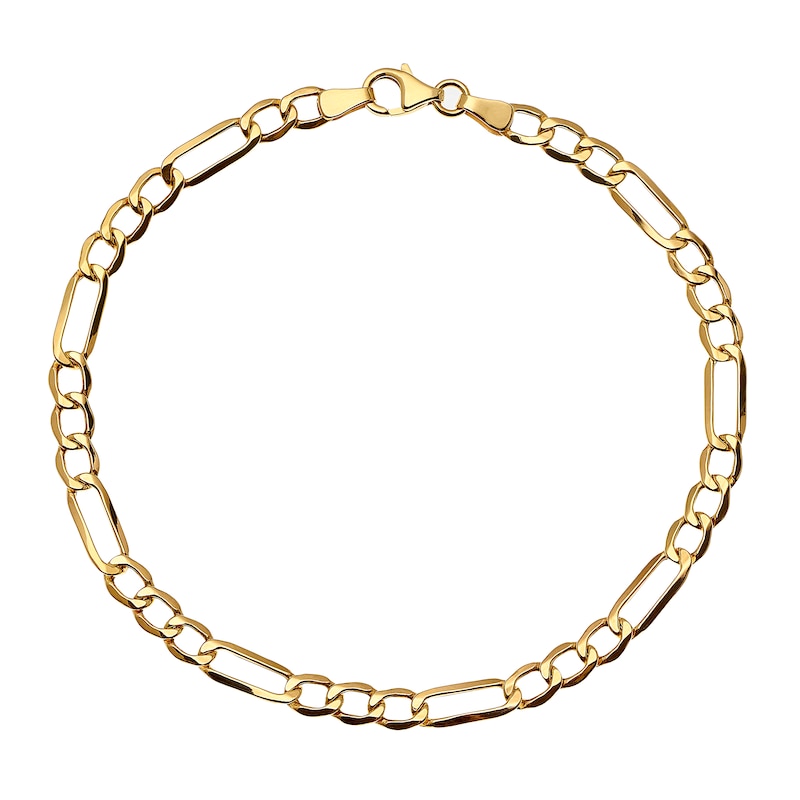 Main Image 2 of 9ct Yellow Gold 8" Figaro Chain Bracelet