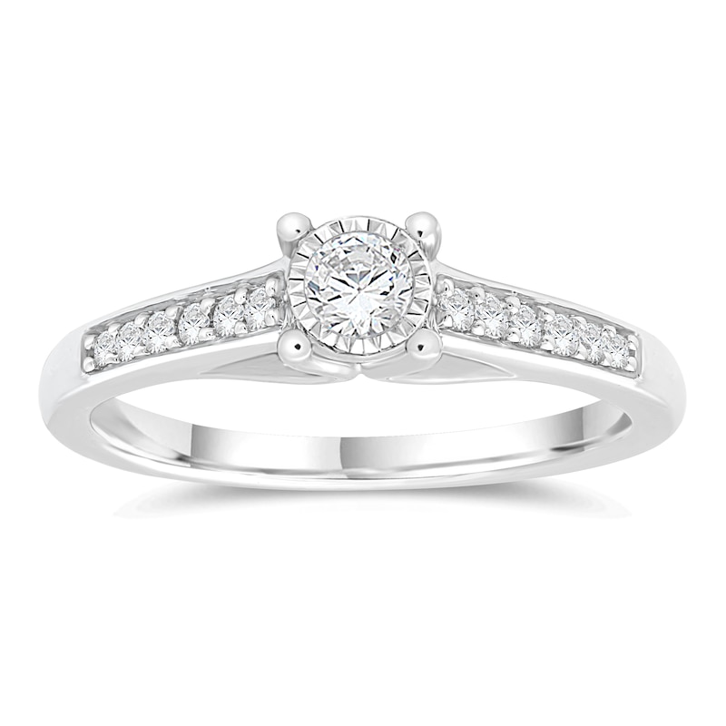 9ct White Gold 0.25ct Diamond Solitaire Ring