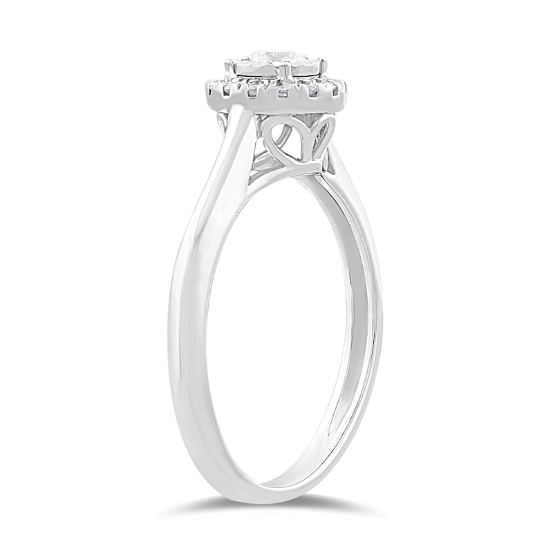 Main Image 2 of Engagement Ring 9ct White Gold 0.25ct Diamond Halo Ring